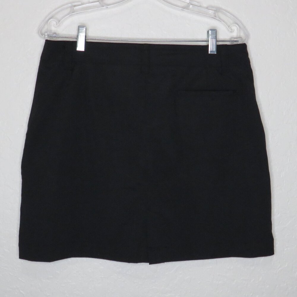 LPGA* Women's 1.5" Belt Loop Multipocketed 4" Back Slit Black Golf Skort~ Size 8
